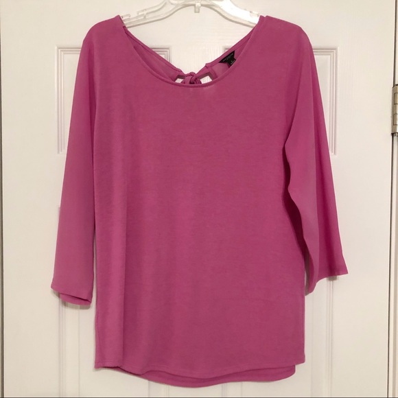 EUC Ann Taylor Lilac Tie Back Top Size L - Picture 2 of 5